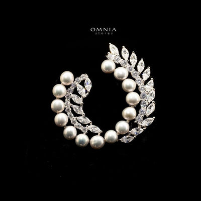Omnia Ariella brooch in 925 Silver High Quality Simulated diamonds