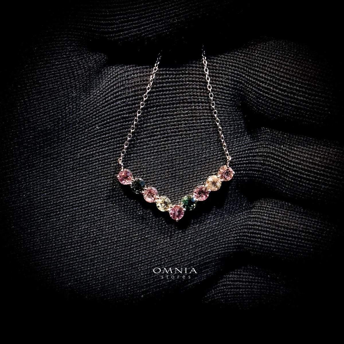 Omnia Roxy Necklace In 92.5 Silver High Quality Natural tourmaline - OMNIASTORES UAE