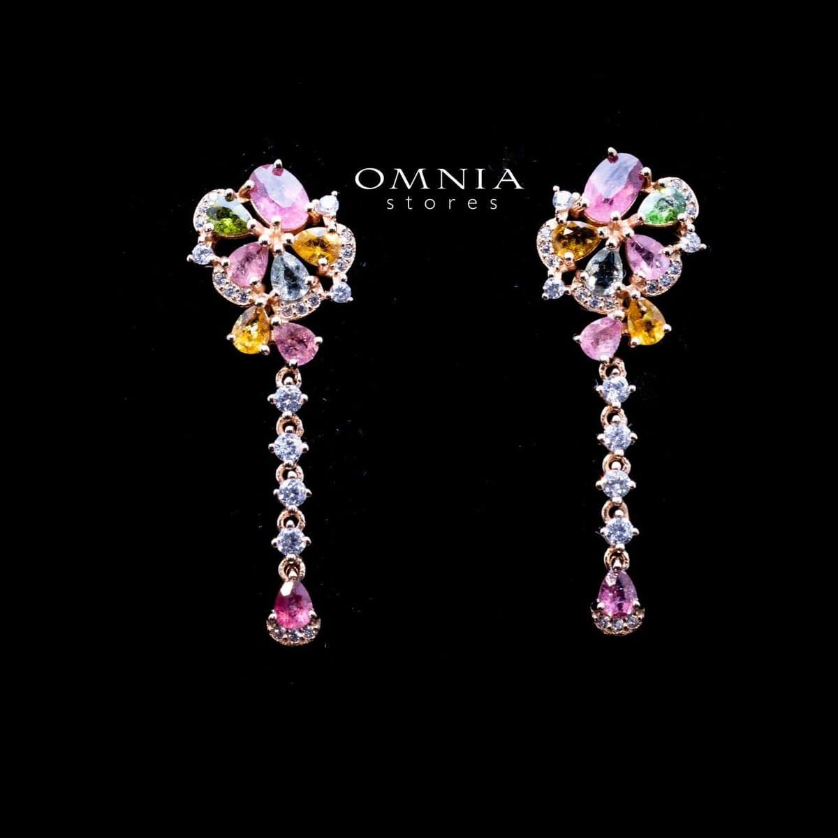 Omnia Reem Earrings In 92.5 Silver High Quality Natural tourmaline - OMNIASTORES UAE