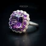 Omnia Futol Ring in 92.5 Silver In High Quality Amethyst stone - OMNIASTORES UAE