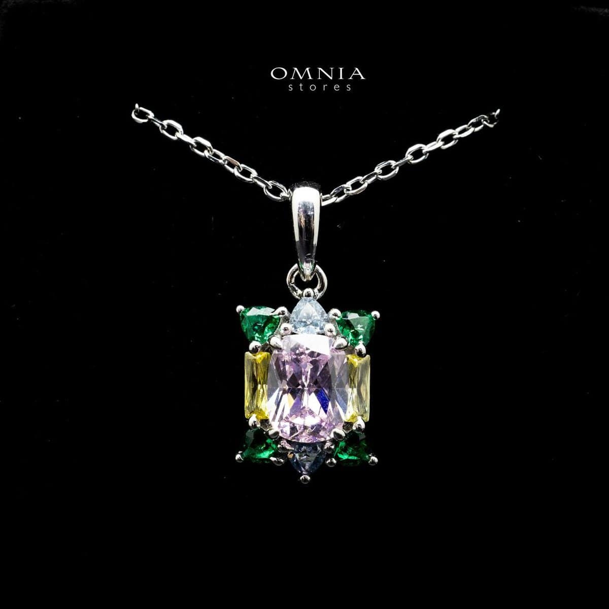 Omnia Ranya Necklace In 92.5 Silver High Quality Simulated Diamonds - OMNIASTORES UAE