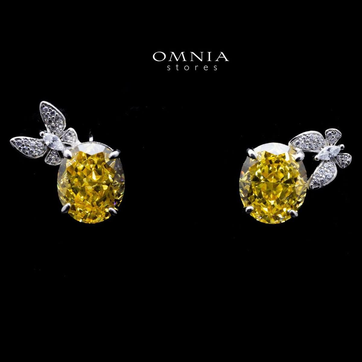 Omnia Maysun Earrings In 925 Silver High Quality Simulated Diamonds - OMNIASTORES UAE