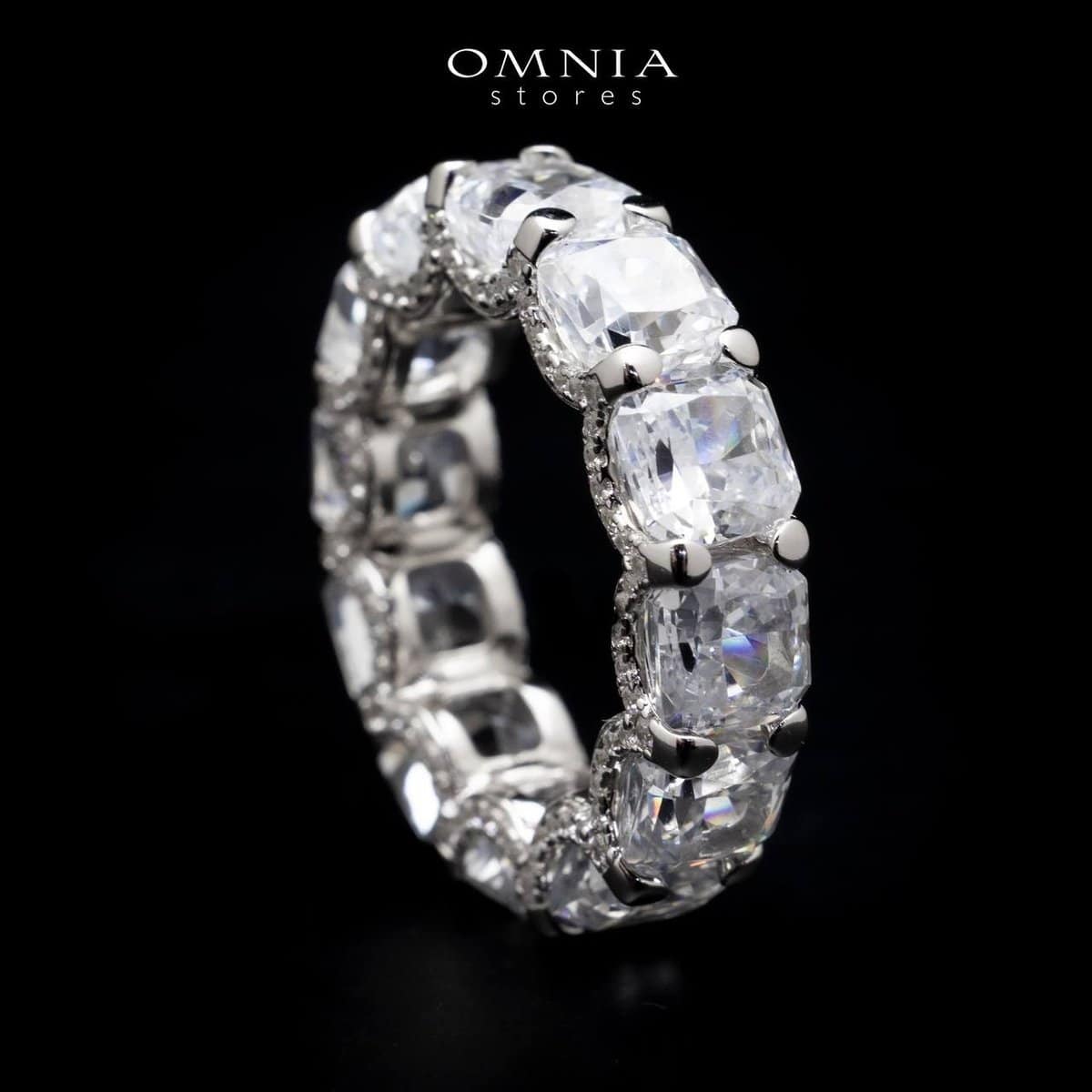 Omnia Agata White .50 Carat Ring in 92.5 Silver High Quality Simulated diamonds - OMNIASTORES UAE