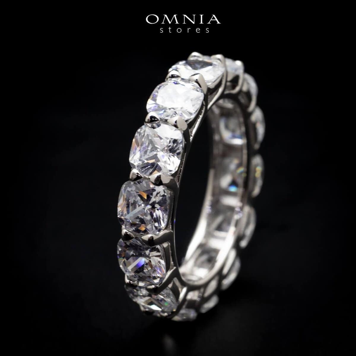 Omnia Agata White .40 Carat Ring in 92.5 Silver High Quality Simulated diamonds - OMNIASTORES UAE