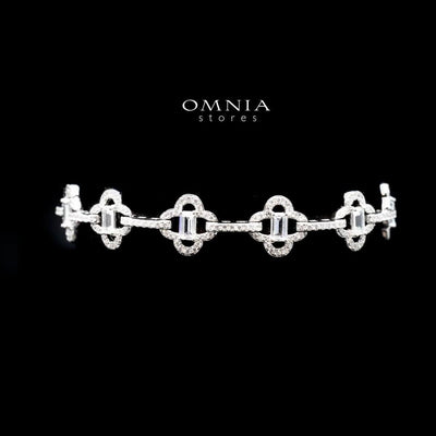 Omnia Amna White Bracelet in 92.5 Silver High Quality Simulated diamonds