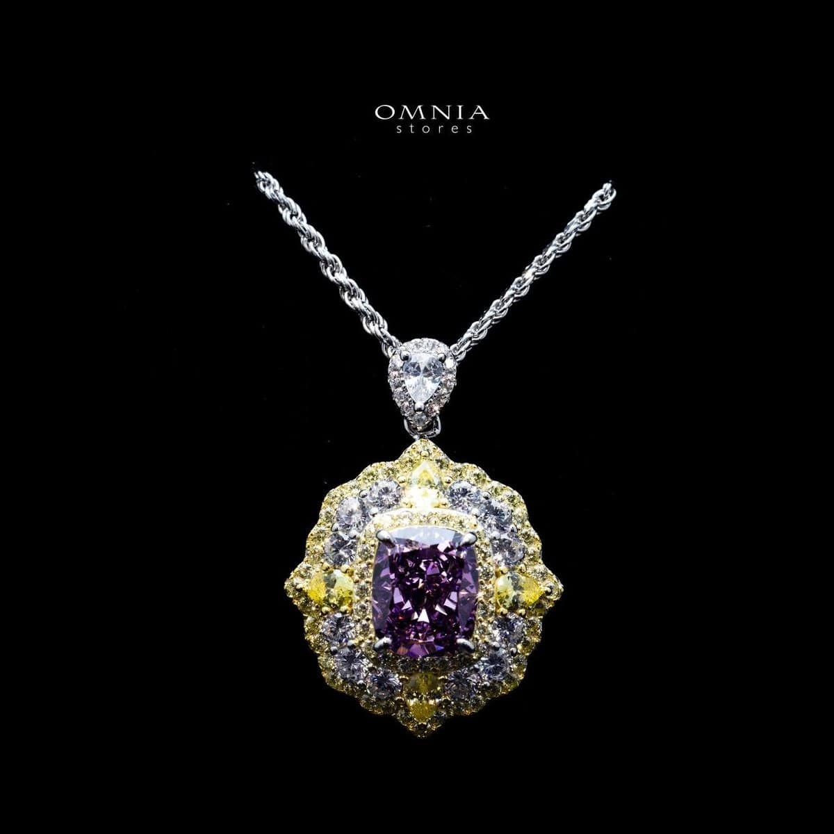 Omnia Maliya Purple Necklace in 92.5 Silver High Quality Simulated Diamonds - OMNIASTORES UAE
