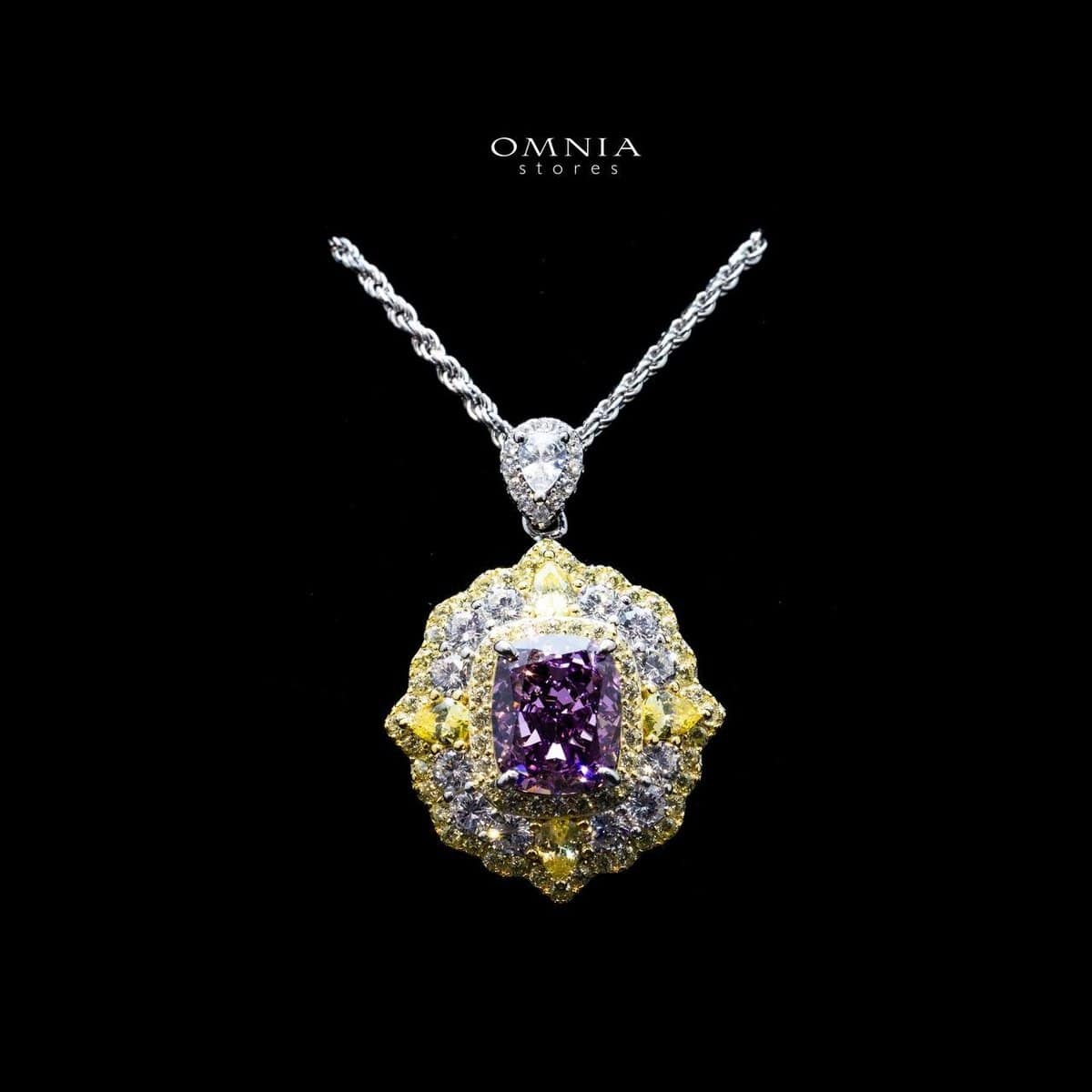 Omnia Maliya Purple Necklace in 92.5 Silver High Quality Simulated Diamonds - OMNIASTORES UAE