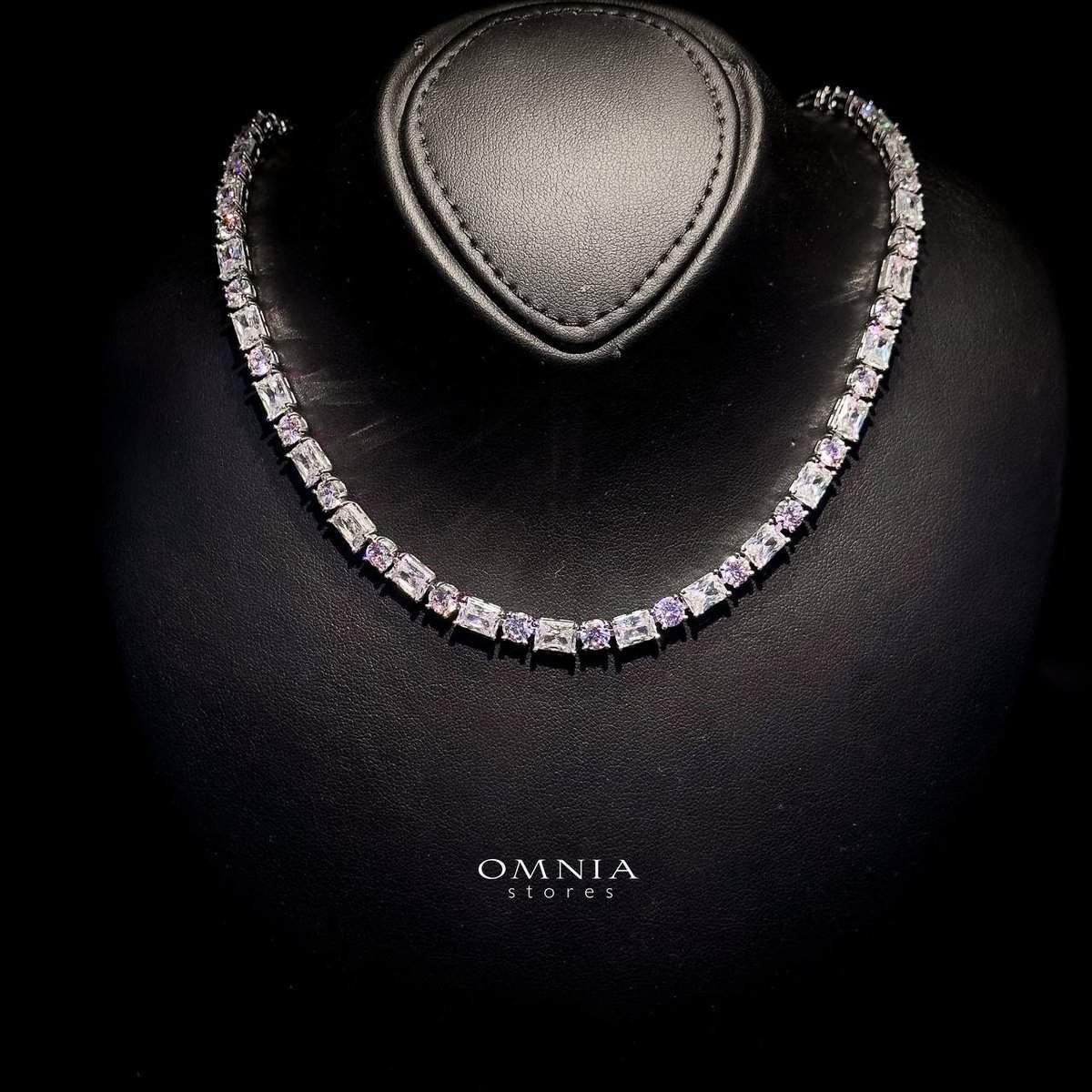Omnia zaynah Necklace in 92.5 Silver High Quality Simulated diamonds - OMNIASTORES UAE