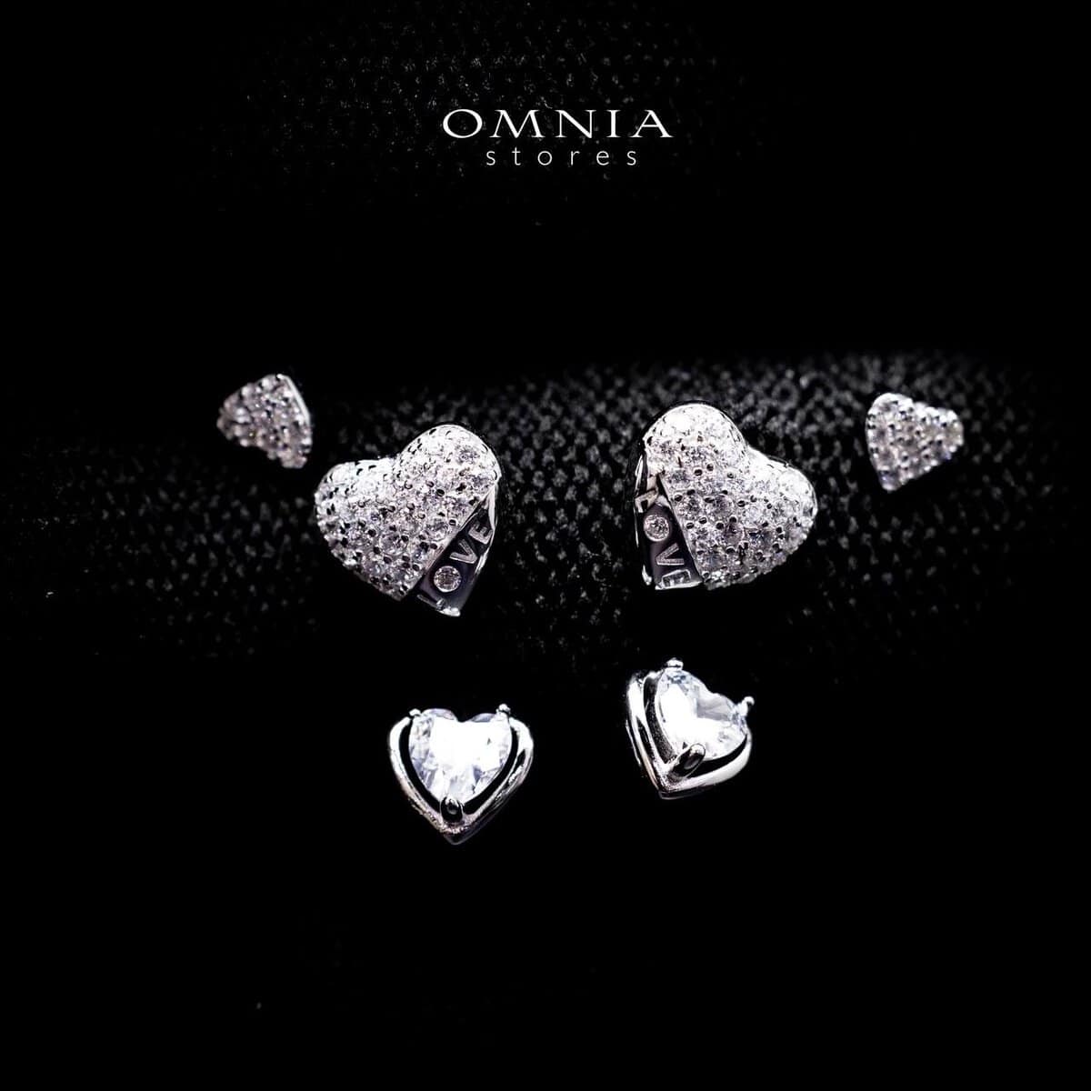 Omnia Heart Stud Earrings Set in 92.5 Silver With High Quality Moissanite Stone - OMNIASTORES UAE
