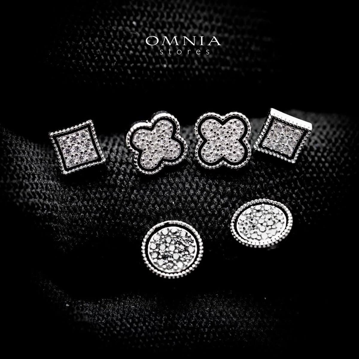 Omnia Jaleela Shape Stud Earrings Set in 92.5 Silver With High Quality Moissanite Stone - OMNIASTORES UAE