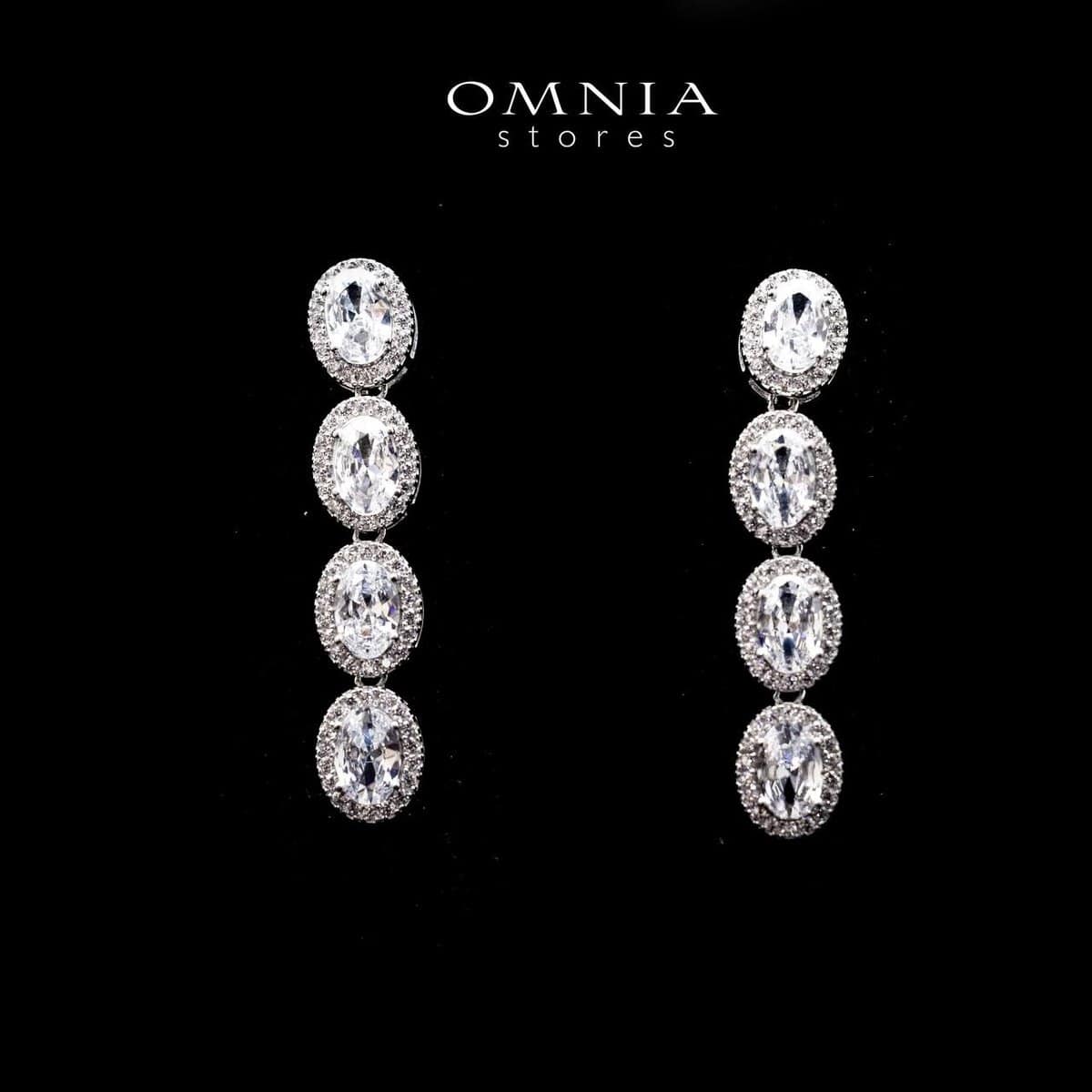 Omnia Karima Oval Drop Earrings in 92.5 Silver With High Quality Moissanite Stone - OMNIASTORES UAE