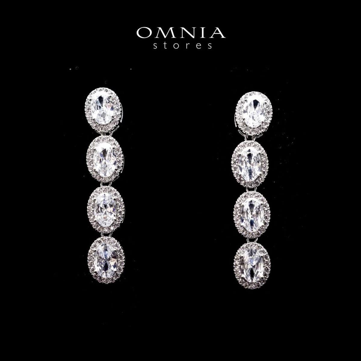 Omnia Karima Oval Drop Earrings in 92.5 Silver With High Quality Moissanite Stone - OMNIASTORES UAE