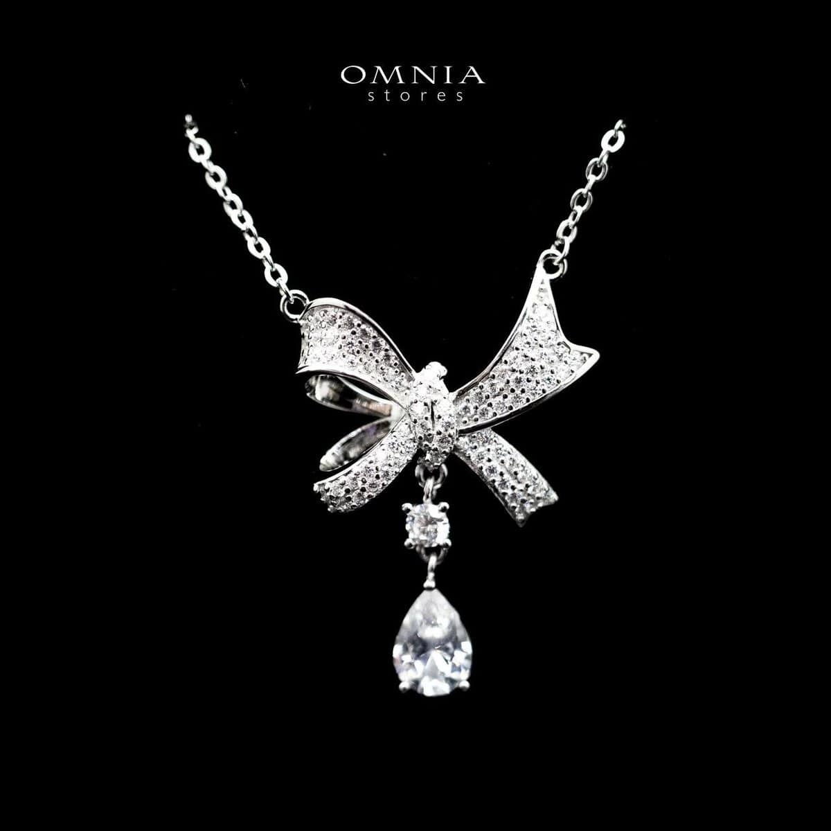 Omnia Sara Bow Pendant Necklace in 92.5 Silver - OMNIASTORES UAE