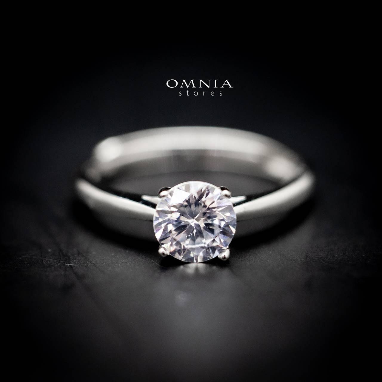 Omnia Classic Solitaire Ring in 92.5 Silver with High Quality Iced Cut Stone - OMNIASTORES UAE