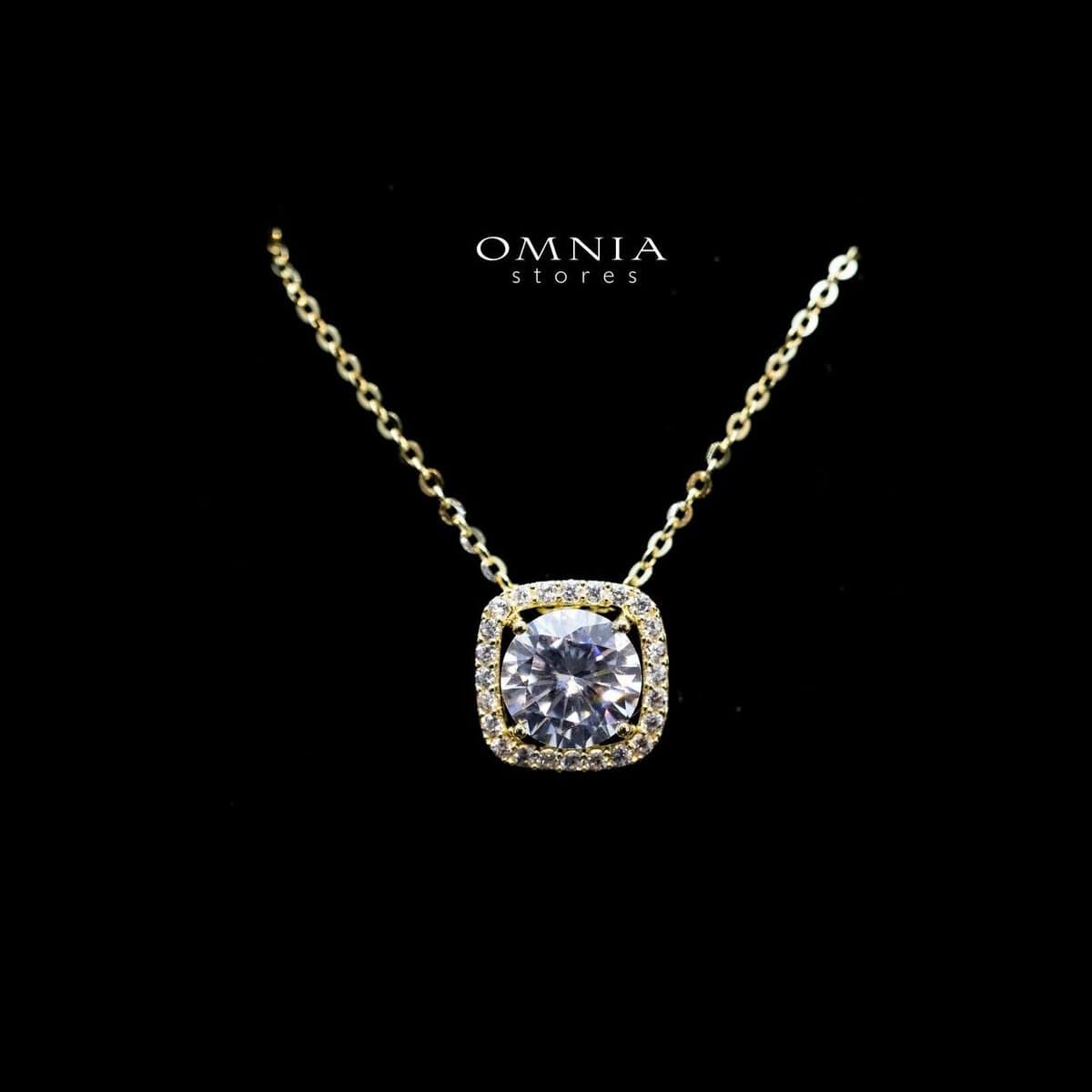 Omnia Laila Cushion Necklace with High Quality Iced Cut Stone in 92.5 Silver - OMNIASTORES UAE