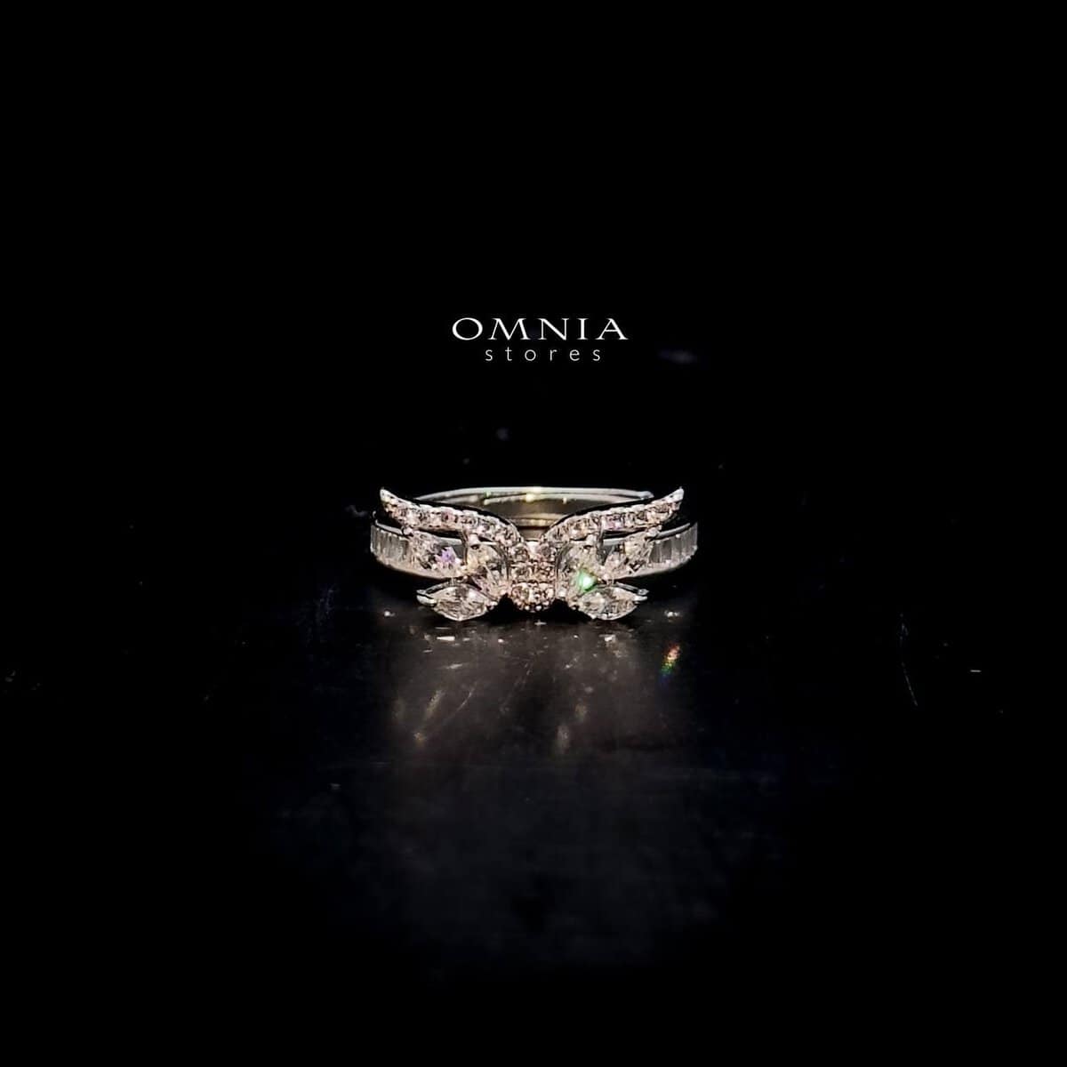 Omnia Amira Butterfly Ring In High Quality 925 Silver With Iced Cut Stones - OMNIASTORES UAE