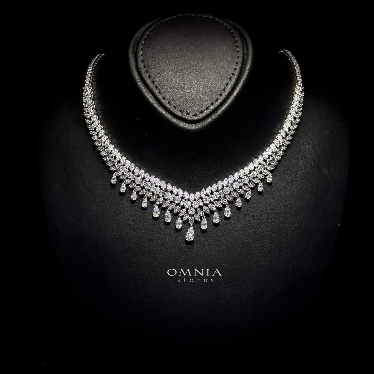 Omnia Sima White Luxury Bridal Full Set in High Quality Zircon Stone Rhodium Plated - OMNIASTORES UAE