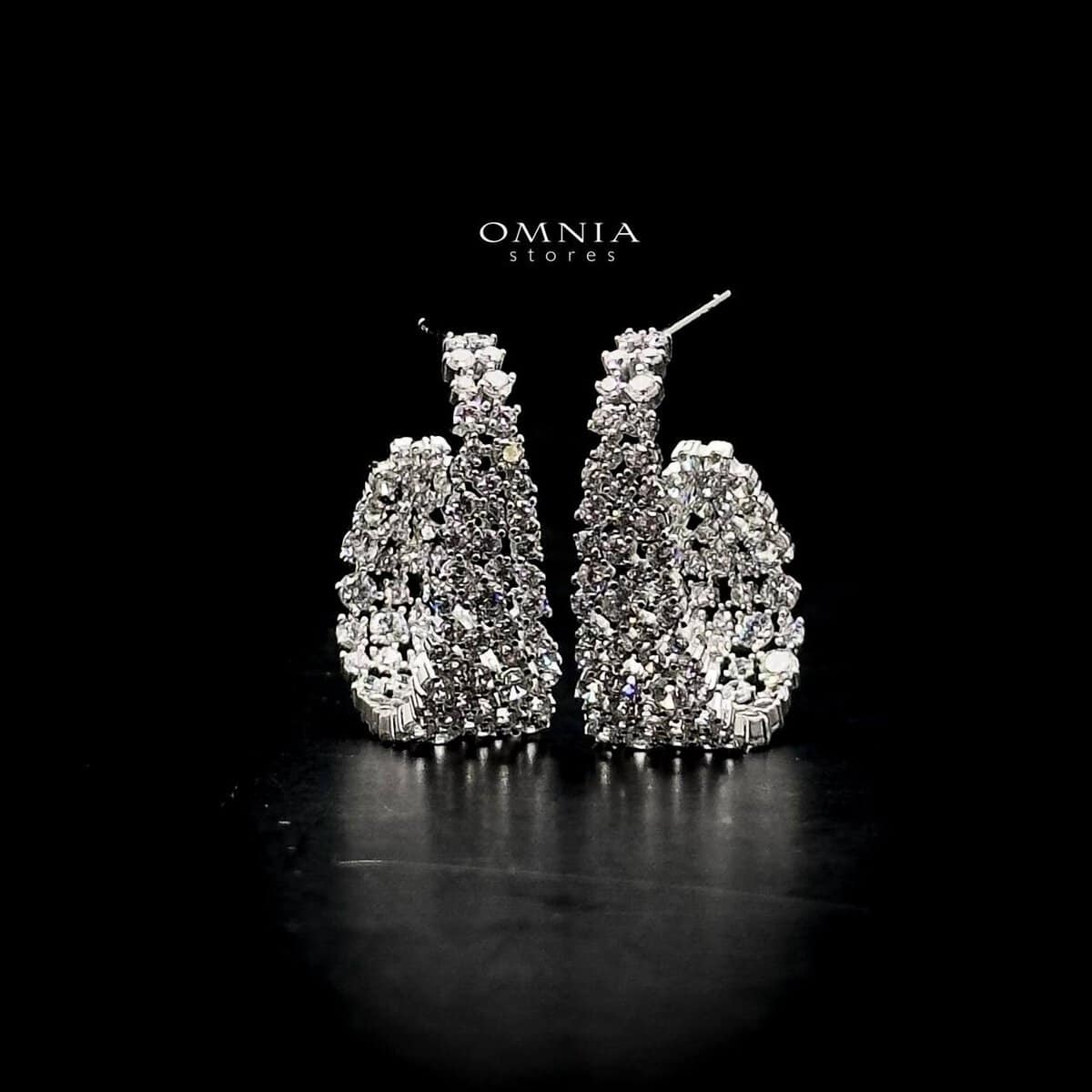 Omnia Elara Iced Cut Hoop Earrings in 92.5 Silver - OMNIASTORES UAE