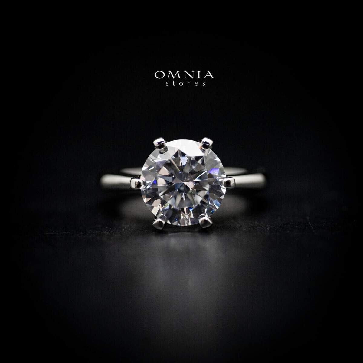 Omnia Lama Ring 92.5 Silver in High Quality Simulated Diamonds - OMNIASTORES UAE