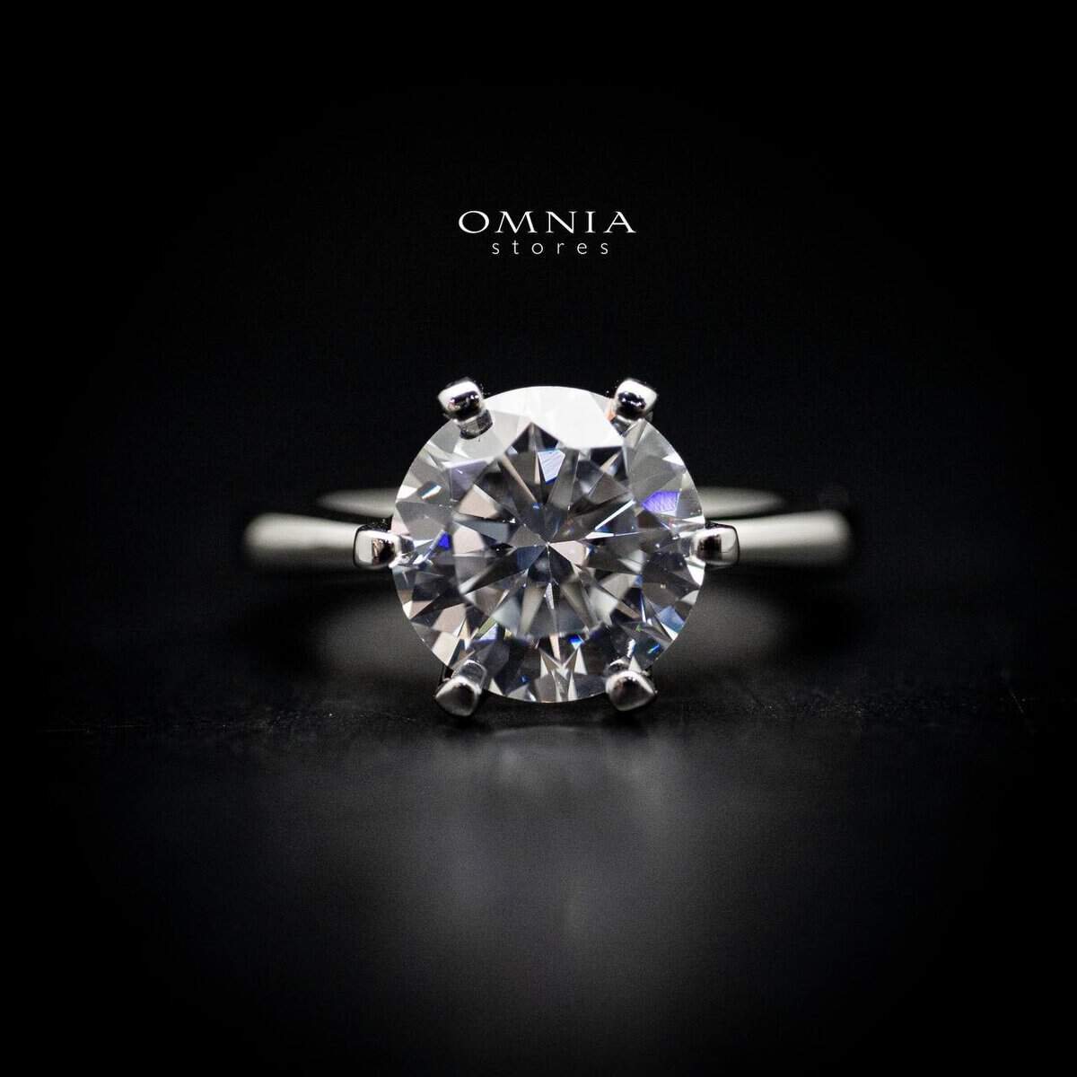 Omnia Lama Ring 92.5 Silver in High Quality Simulated Diamonds - OMNIASTORES UAE
