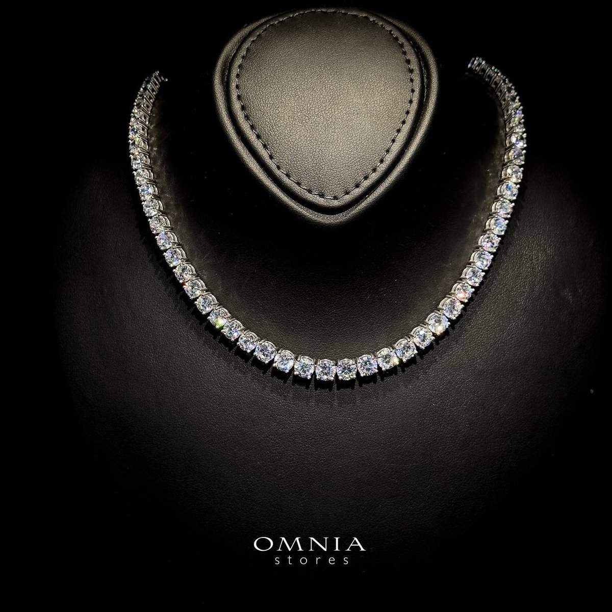 Omnia Diana Tennis Necklace in 42cm with 92.5 Silver High Quality Iced Cut Stone - OMNIASTORES UAE