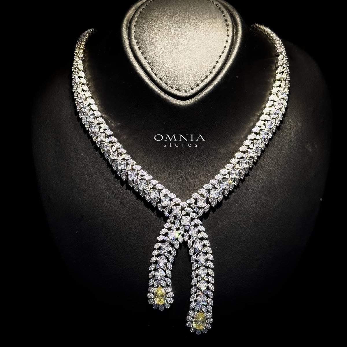 Omnia Yara Bridal Yellow Full Set in High Quality Zircon Stone Rhodium Plated - OMNIASTORES UAE
