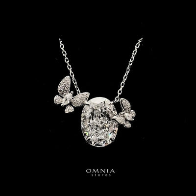 Omnia Maysun Pure White Necklace in 92.5 Silver with High Quality Simulated Diamonds