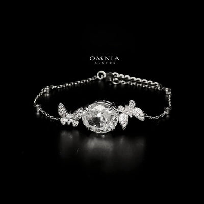 Omnia Maysun Pure White Bracelet in 92.5 Silver with High Quality Simulated Diamonds