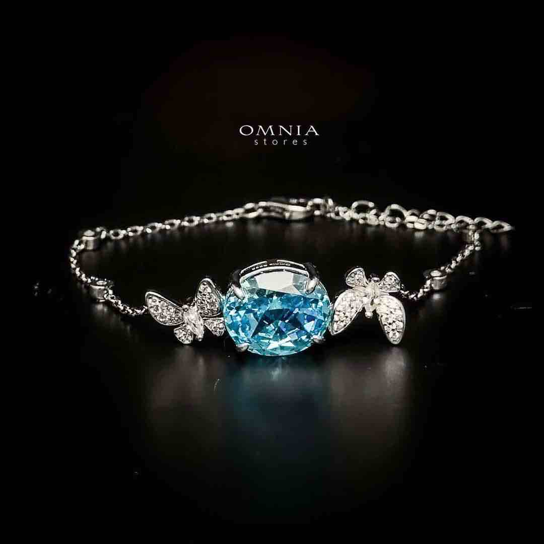 Omnia Maysun Baby Blue Full Set In 925 Silver High Quality Simulated Diamonds