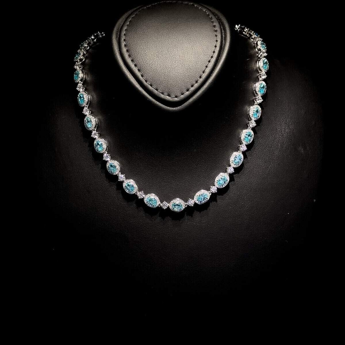 Omnia Asiya Sky Blue Necklace 92.5 Silver In High Quality Simulated diamonds - OMNIASTORES UAE