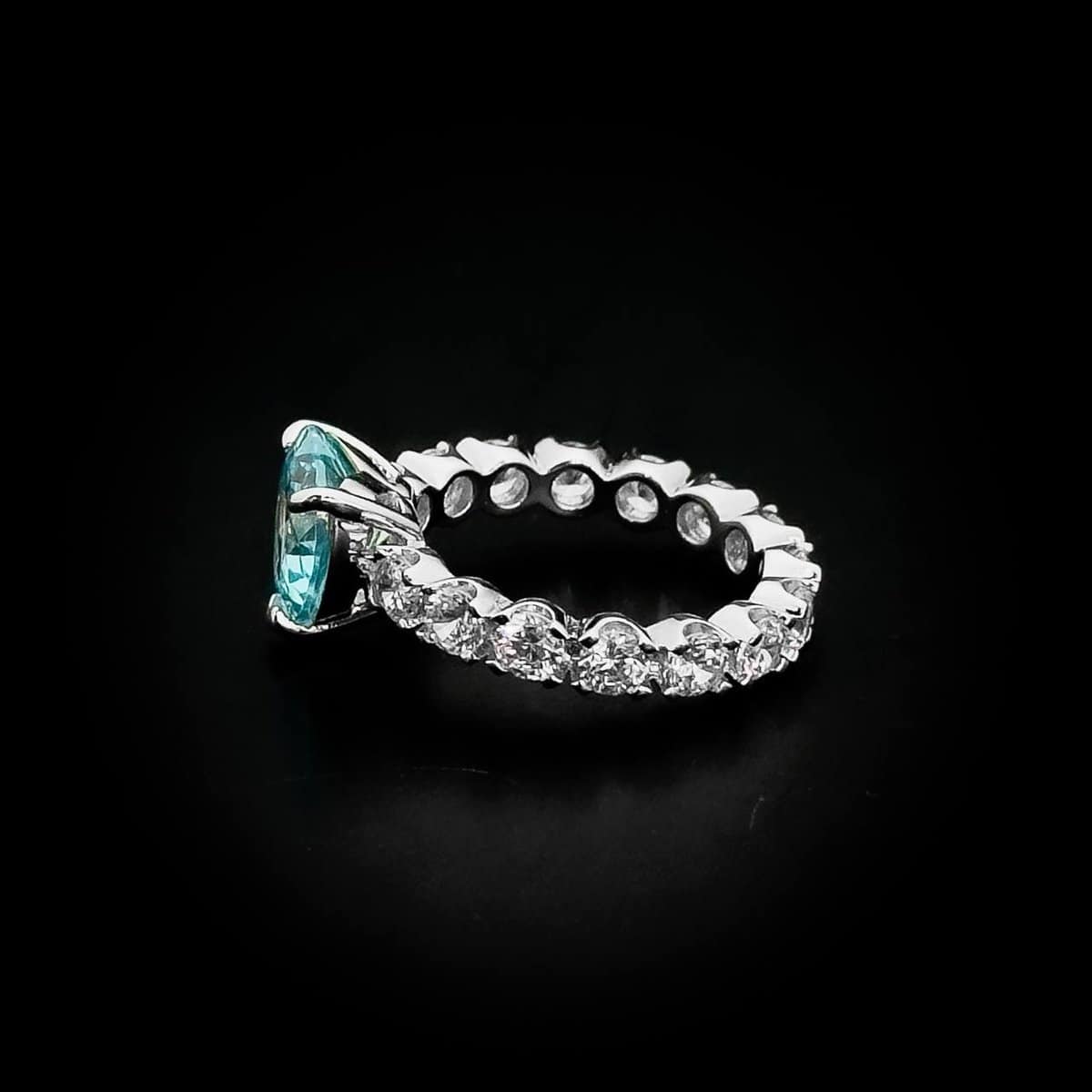 Omnia Sky Blue Heart Ring in 92.5 Silver with High-Quality Simulated Diamonds - OMNIASTORES UAE