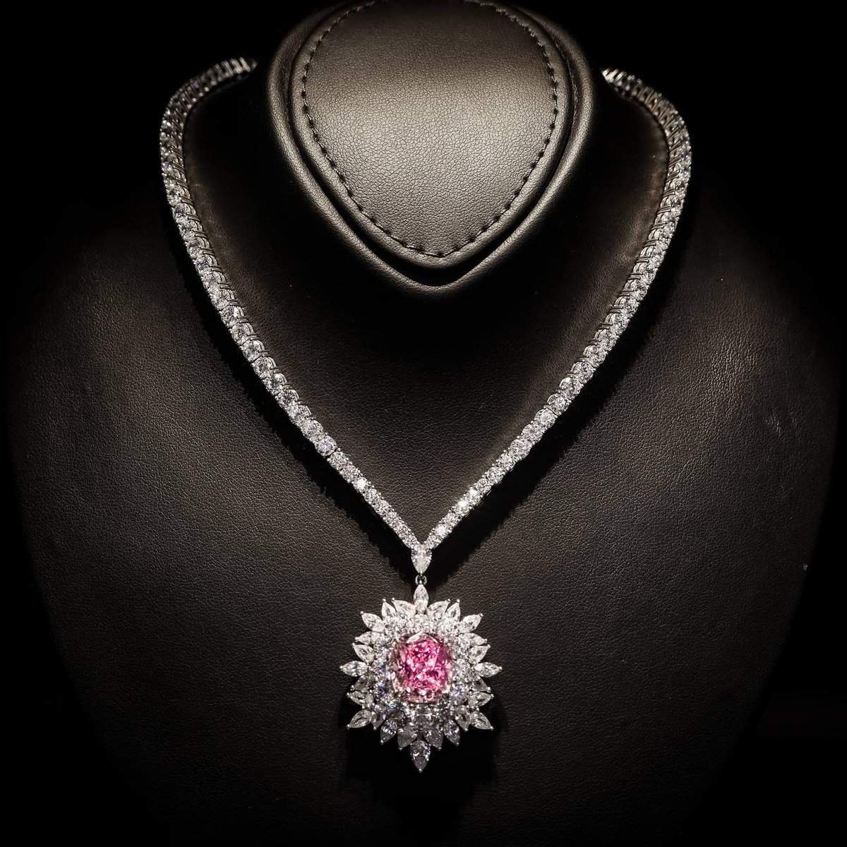 Omnia Thalia Pink Necklace in 92.5 Silver High Quality Simulated diamonds - OMNIASTORES UAE