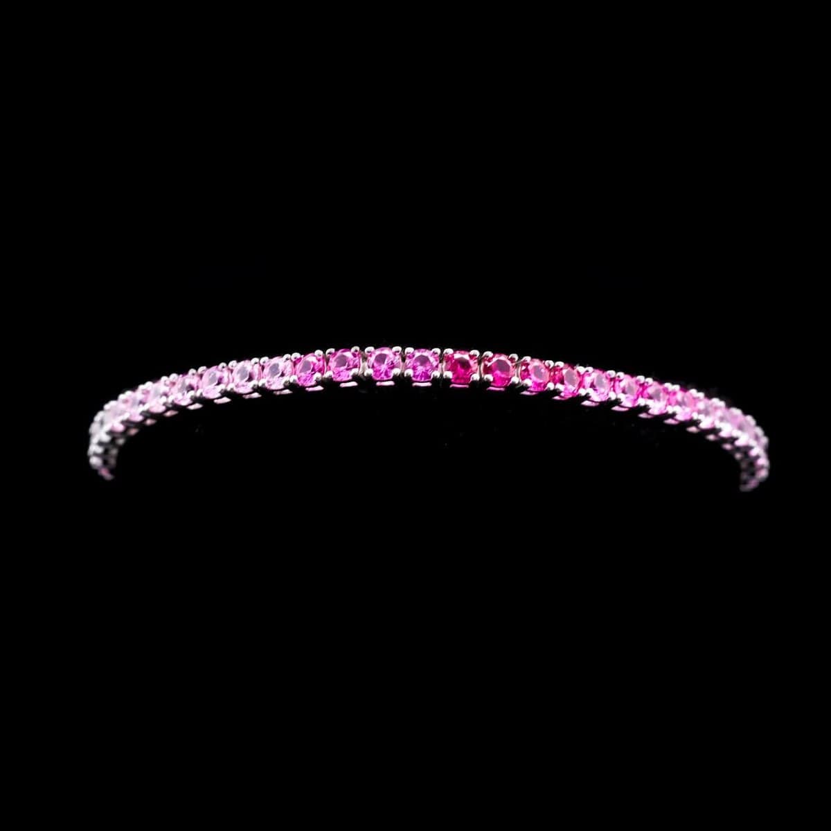 Omnia Tasneem Pink 3mm Tennis Bracelet in 92.5 Silver High Quality Simulated diamonds - OMNIASTORES UAE