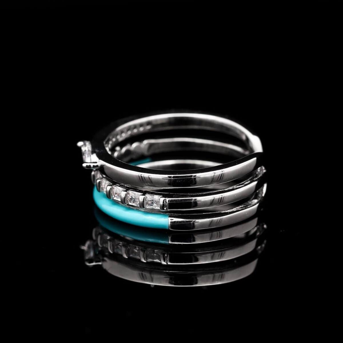 Omnia Anoud Ring Accessories in High Quality Zircon Stone Rhodium Plated - OMNIASTORES UAE