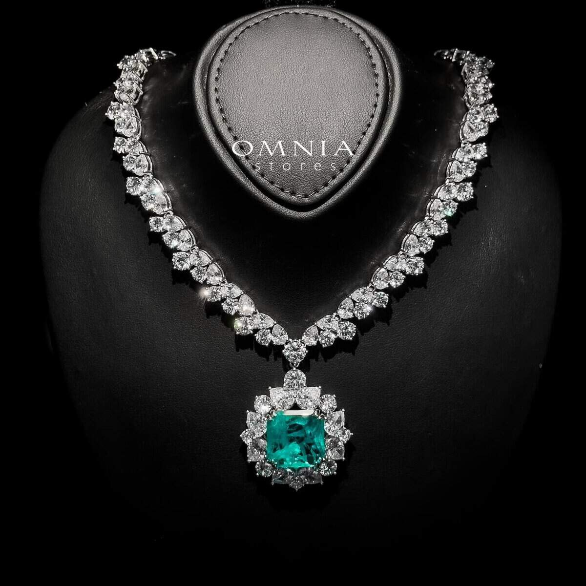 Omnia Adela Necklace 92.5 Silver High Quality Simulated diamonds - OMNIASTORES UAE