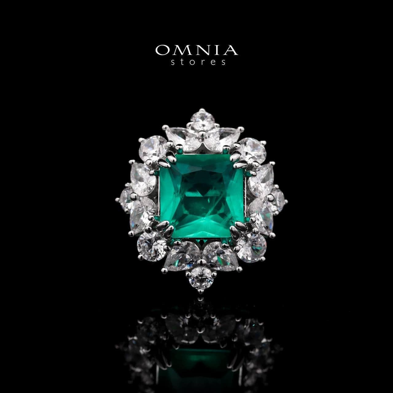 Omnia Adela Ring 925 Silver in High Quality Simulated Diamonds - OMNIASTORES UAE