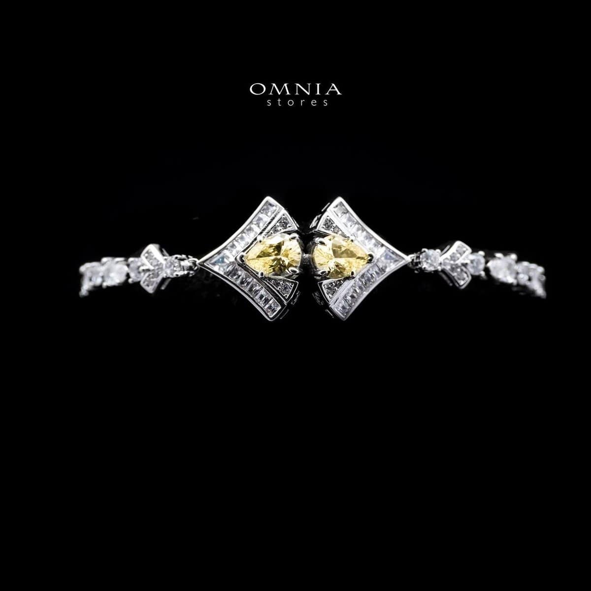 Omnia Elizabeth Yellow & White Bridal Full Set with Pear and Round Cut High-Quality Simulated Diamonds in a Stunning Two-Tone Rhodium Plated Finish - OMNIASTORES UAE
