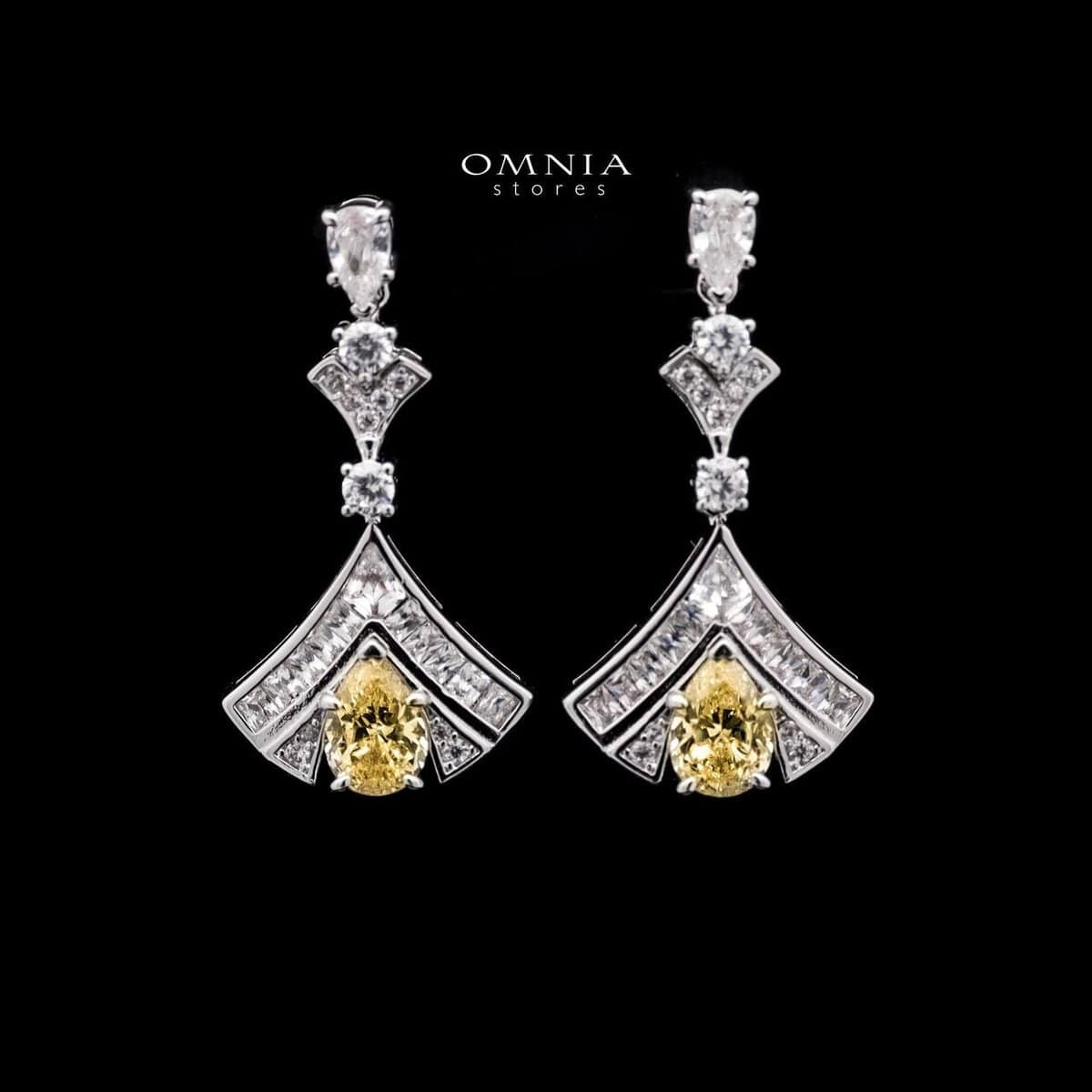Omnia Elizabeth Yellow & White Bridal Full Set with Pear and Round Cut High-Quality Simulated Diamonds in a Stunning Two-Tone Rhodium Plated Finish - OMNIASTORES UAE
