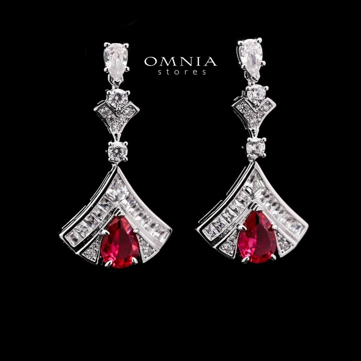 Omnia Elizabeth Maroon & White Luxury Full Jewelry Set - OMNIASTORES UAE