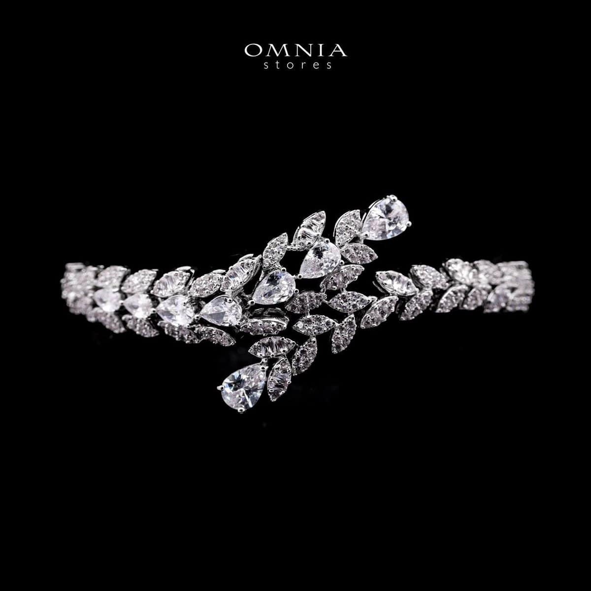 Omnia Yasira Leaf-Design Bridal White Full Set - OMNIASTORES UAE