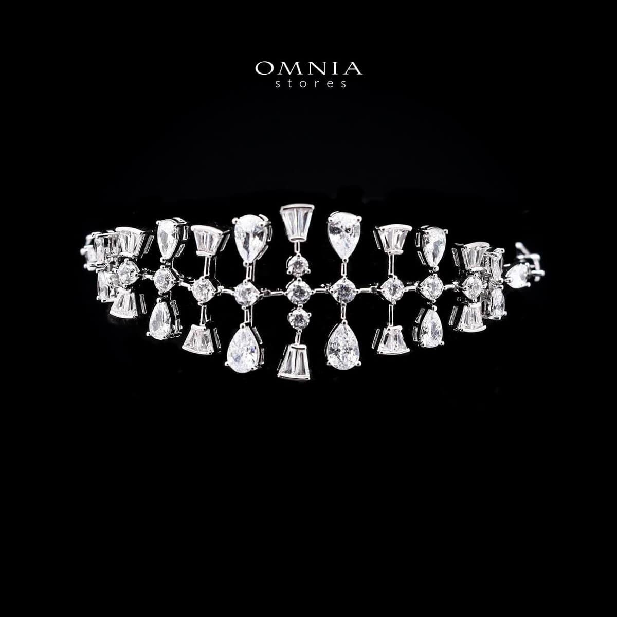 Omnia Xena Pure White Zircon Wedding Jewellery Set - OMNIASTORES UAE