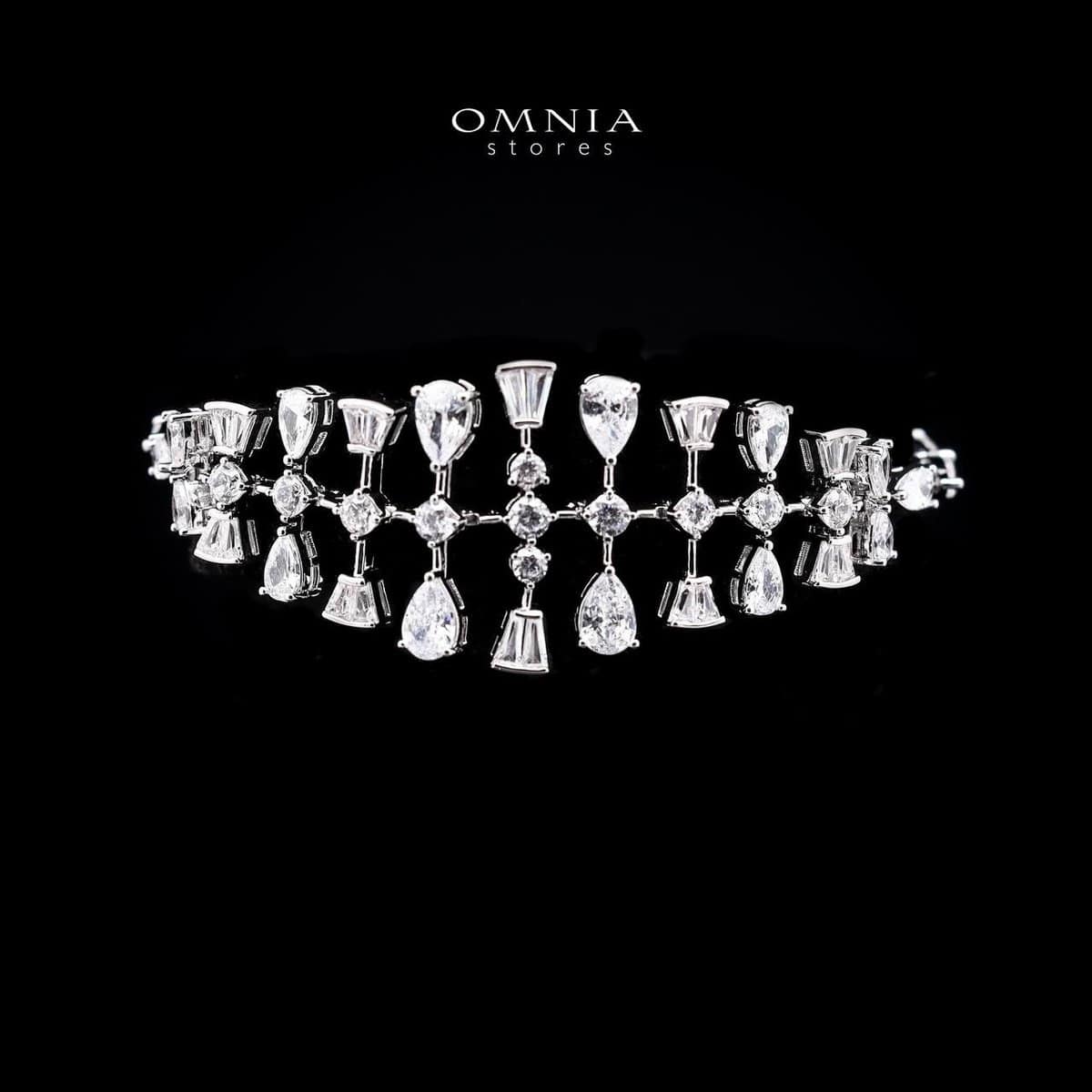 Xena White Luxury Bridal Full Set Premium Rhodium-Plated with High-Quality Zircon Stones