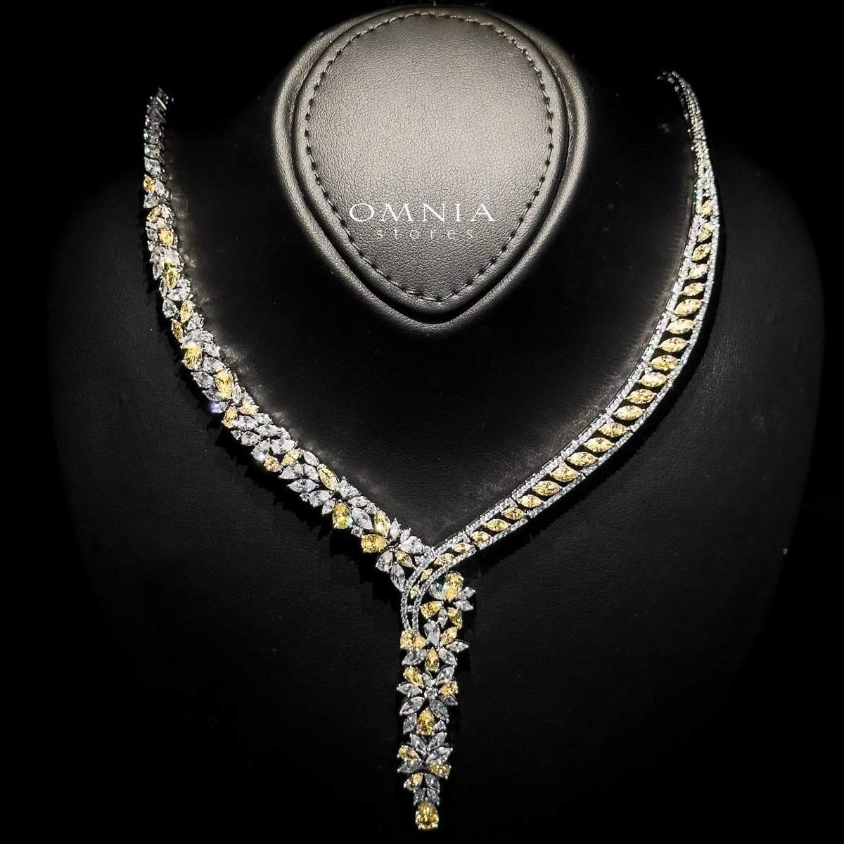 Omnia Basant Yellow Bridal Full Set with Sparkling Zircon Stones in High-Quality Rhodium Plated Finish - OMNIASTORES UAE