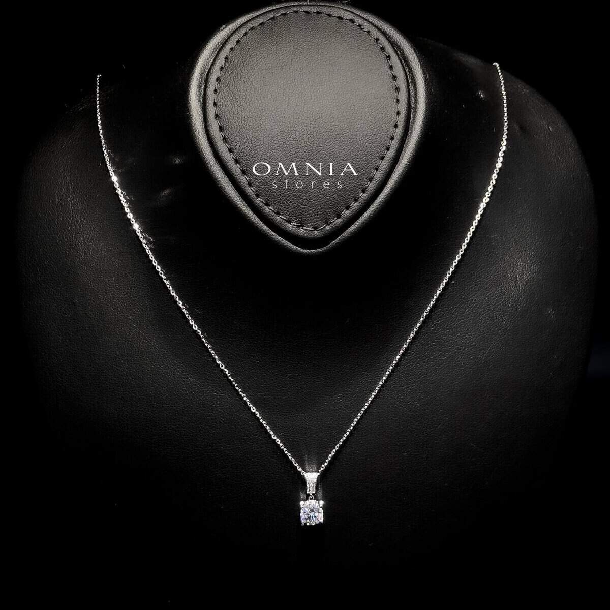 Omnia Dana Solitaire Pendant Necklace in 92.5 Silver with High Quality Iced Cut Stone - OMNIASTORES UAE