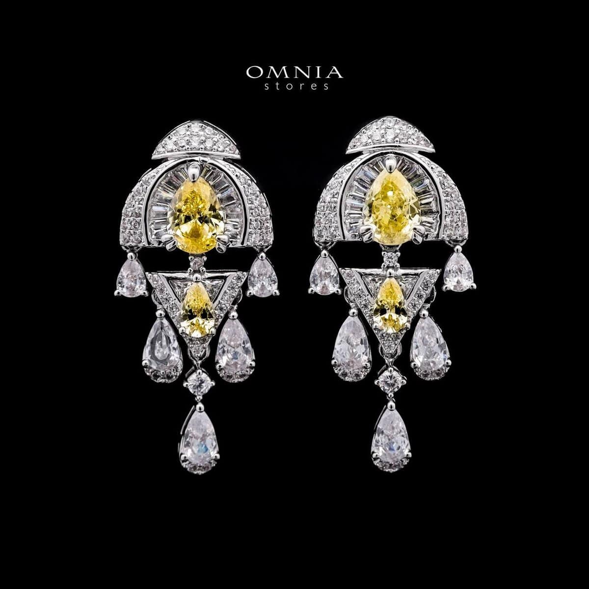 Omnia Rafi Yellow Bridal Full Set with Elegant White and Simulated Diamonds in High-Quality Rhodium Plated Finish - OMNIASTORES UAE