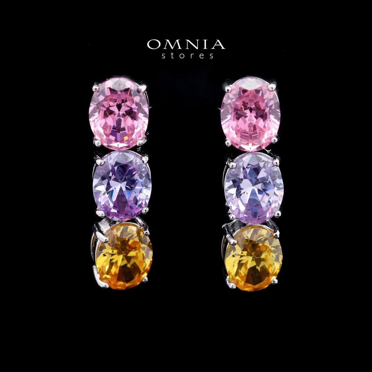 Omnia Artemis Baby Pink Multi-Colored Bridal Set with Round and Oval Cut Simulated Diamonds in High-Quality Rhodium Plated Finish - OMNIASTORES UAE