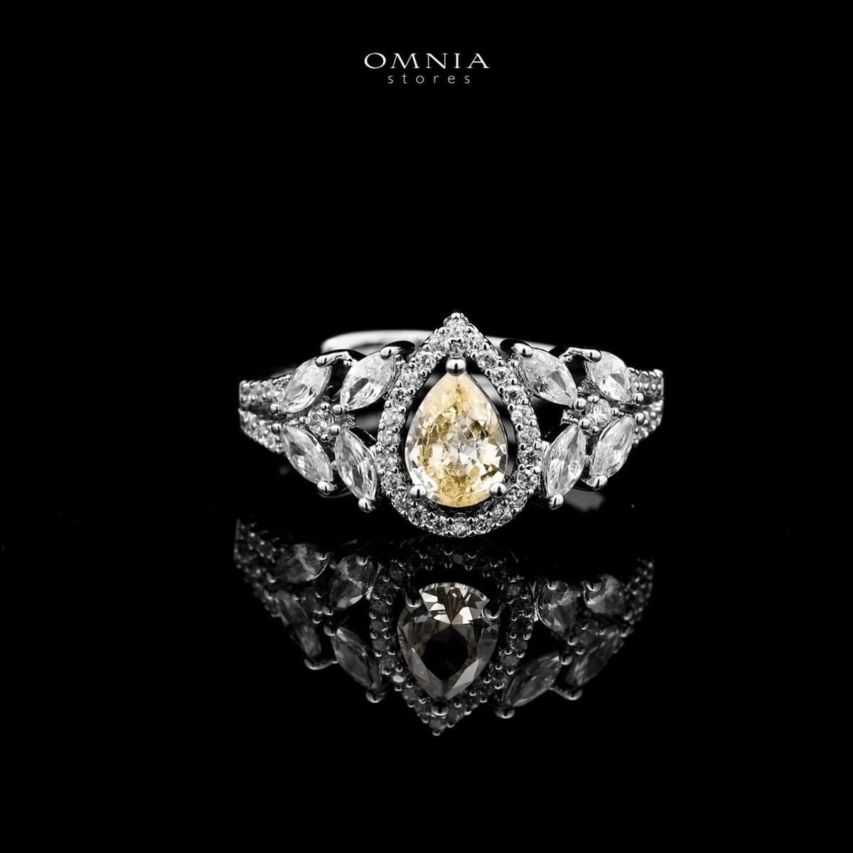 Omnia Ayla Yellow Bridal Full Set in High-Quality Zircon Stone Rhodium Plated - OMNIASTORES UAE