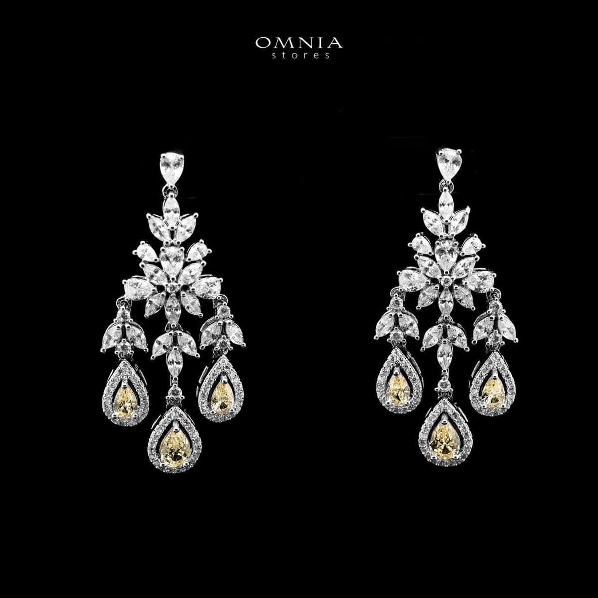 Omnia Ayla Yellow Bridal Full Set in High-Quality Zircon Stone Rhodium Plated - OMNIASTORES UAE