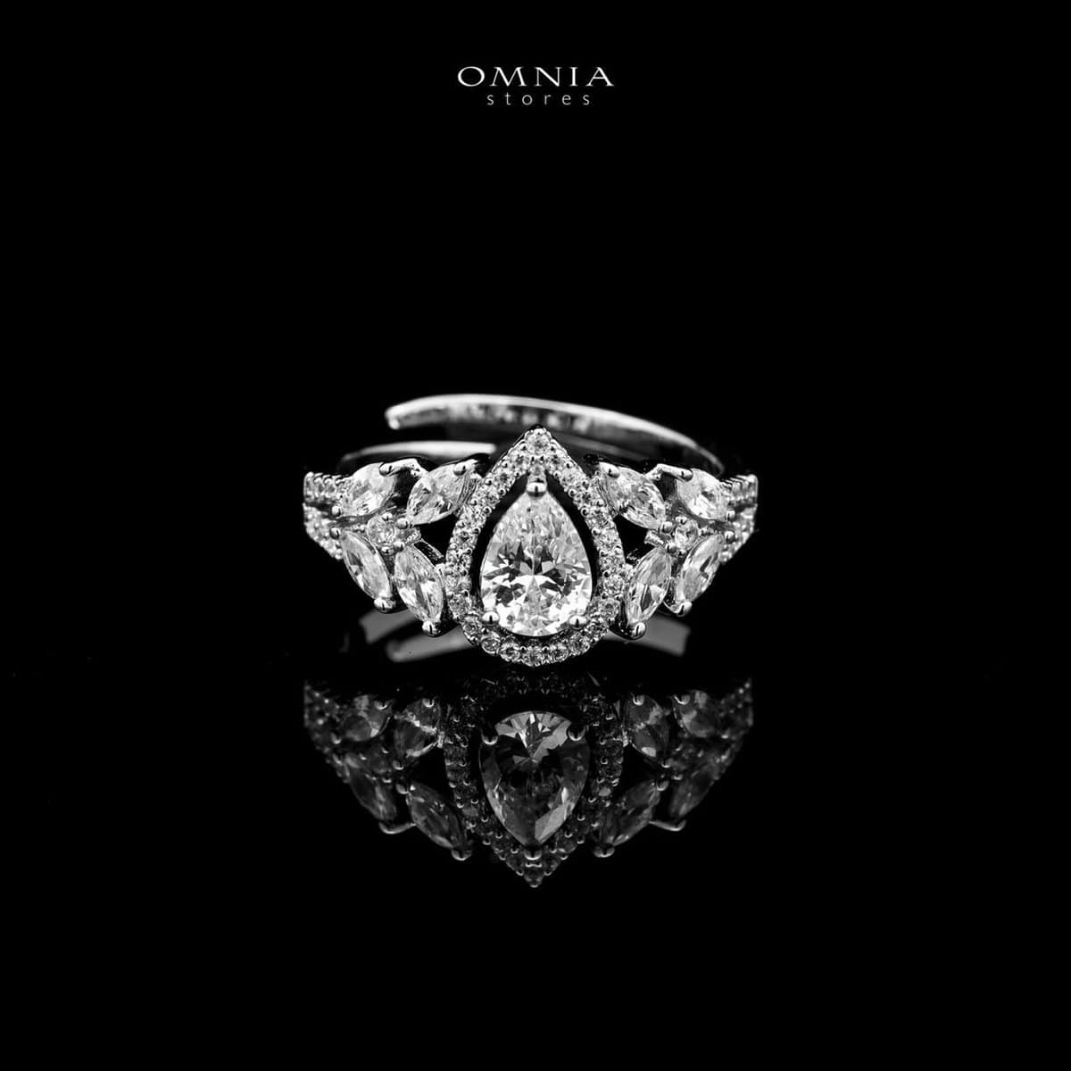 Omnia Ayla White Bridal Full Set in High-Quality Zircon Stone Rhodium Plated - OMNIASTORES UAE