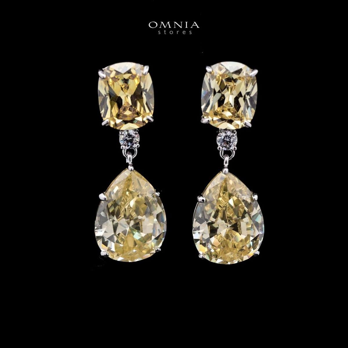 Omnia Audrey Yellow Bridal Full Set in High Quality Simulated Diamonds - OMNIASTORES UAE